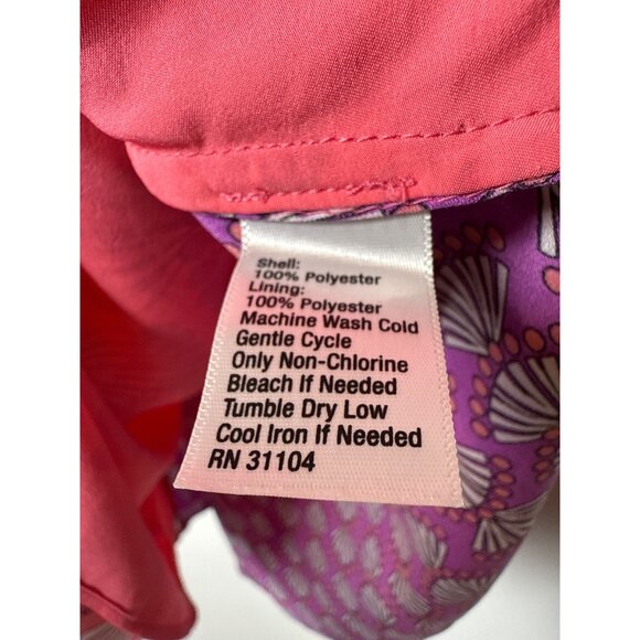 Kaari Blue Pink Shell Print Tank Top Size M Sleeveless Blouse - Picture 6 of 9